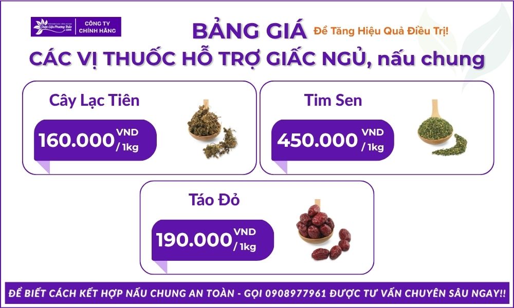 Bảng giá nhóm cải thiện giấc ngủ